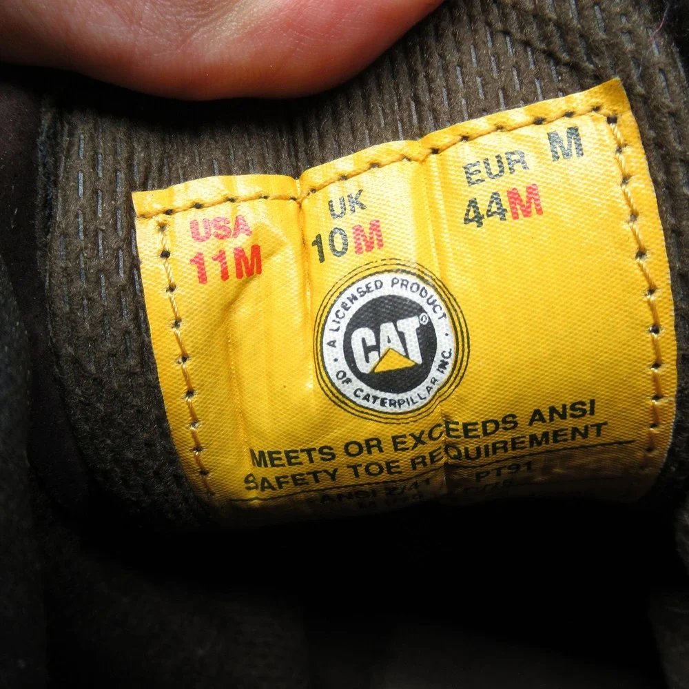 Caterpillar Work Boots Mens 11M Brown Steel Toe Leather Second Shift Lace‎ Up